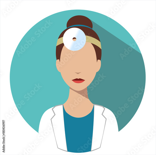 Doctor web icon. Otorhinolaryngologist medical avatar in flat style illustration