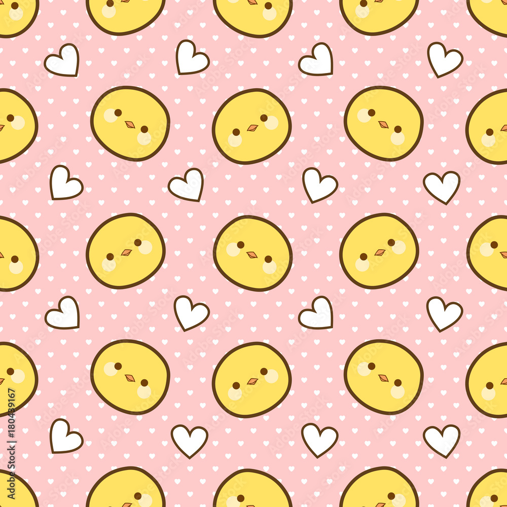 Cute Chick Seamless Pattern Background, Vector illustration Cute Chick Seamless Pattern Background, Vector illustration