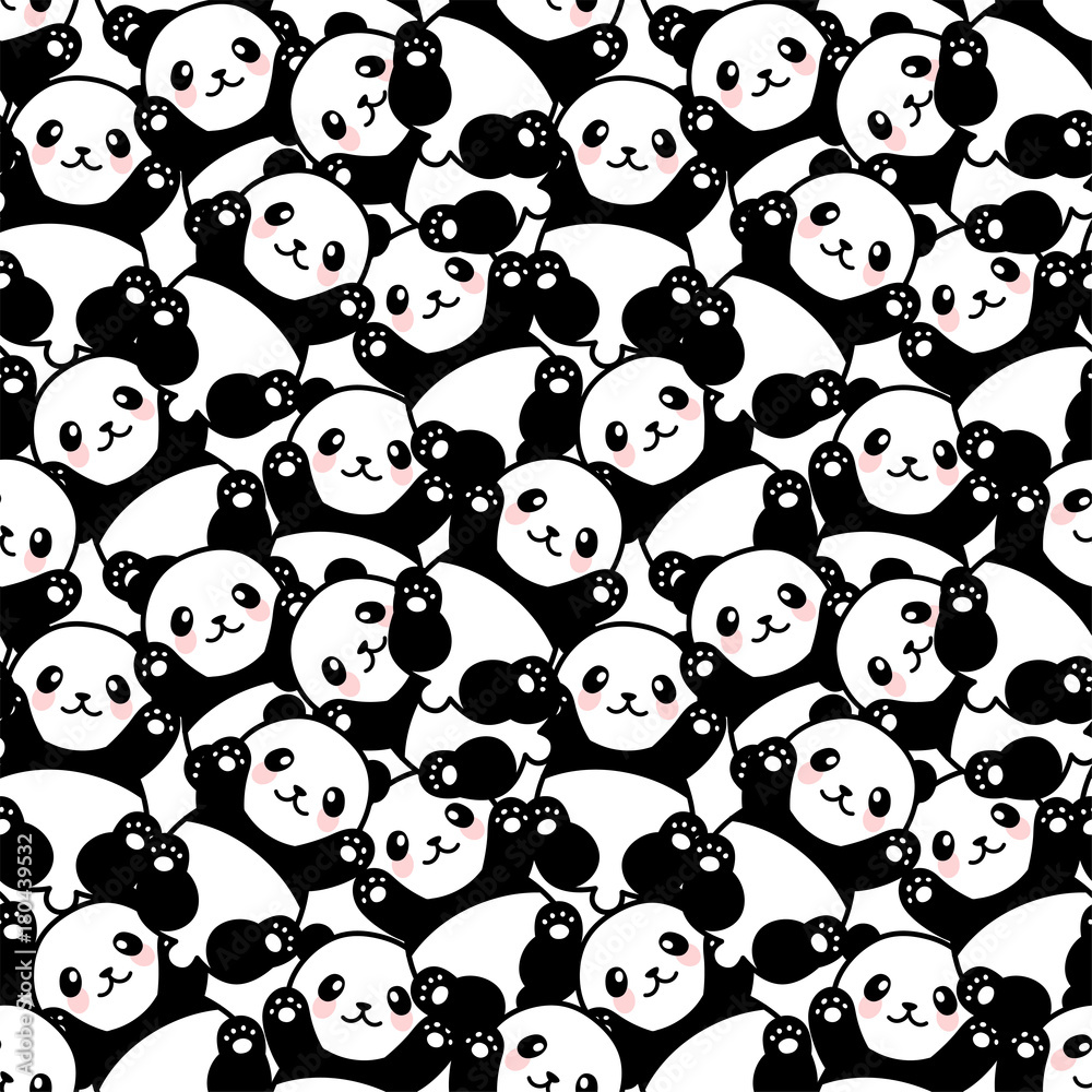 Obraz premium Ładny wzór Panda, ilustracji wektorowych
