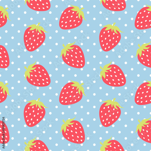 Seamless Strawberry Pattern Vector