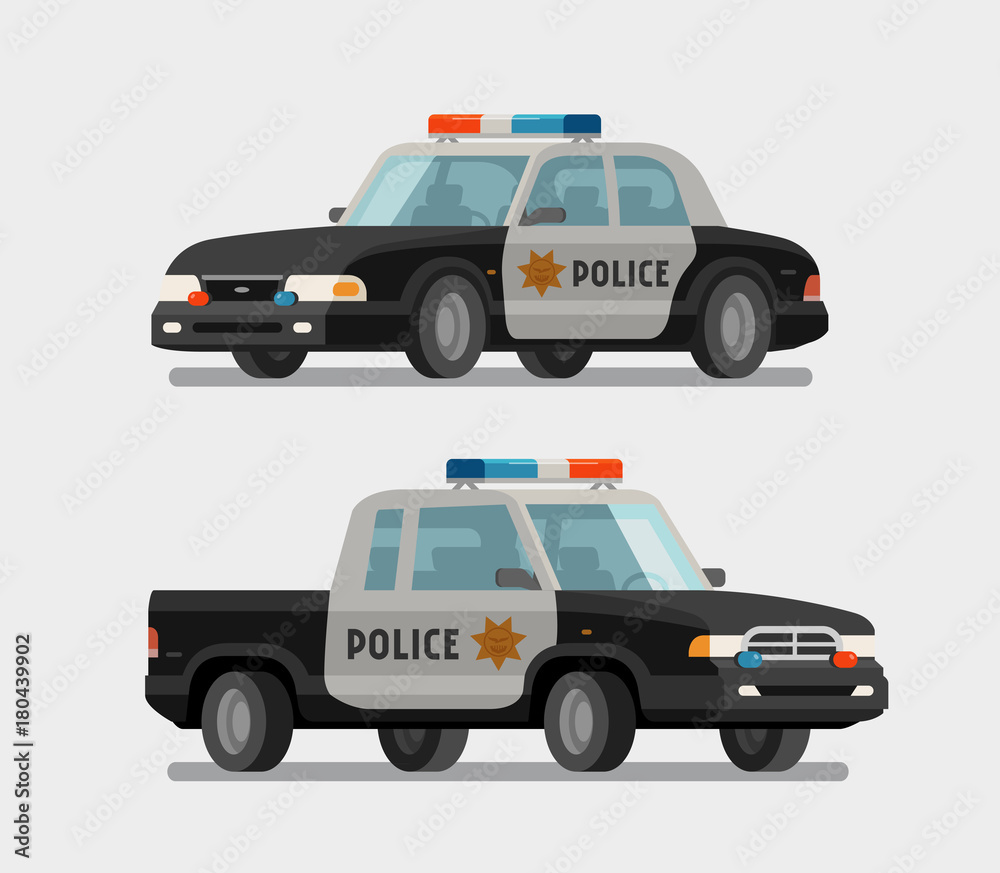 Police car. Vector illustration