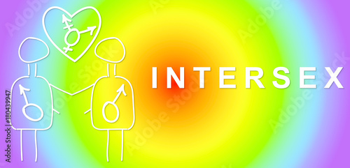 Tableau sur toile Illustration of two men as symbol of inter sex - transgender relationship
