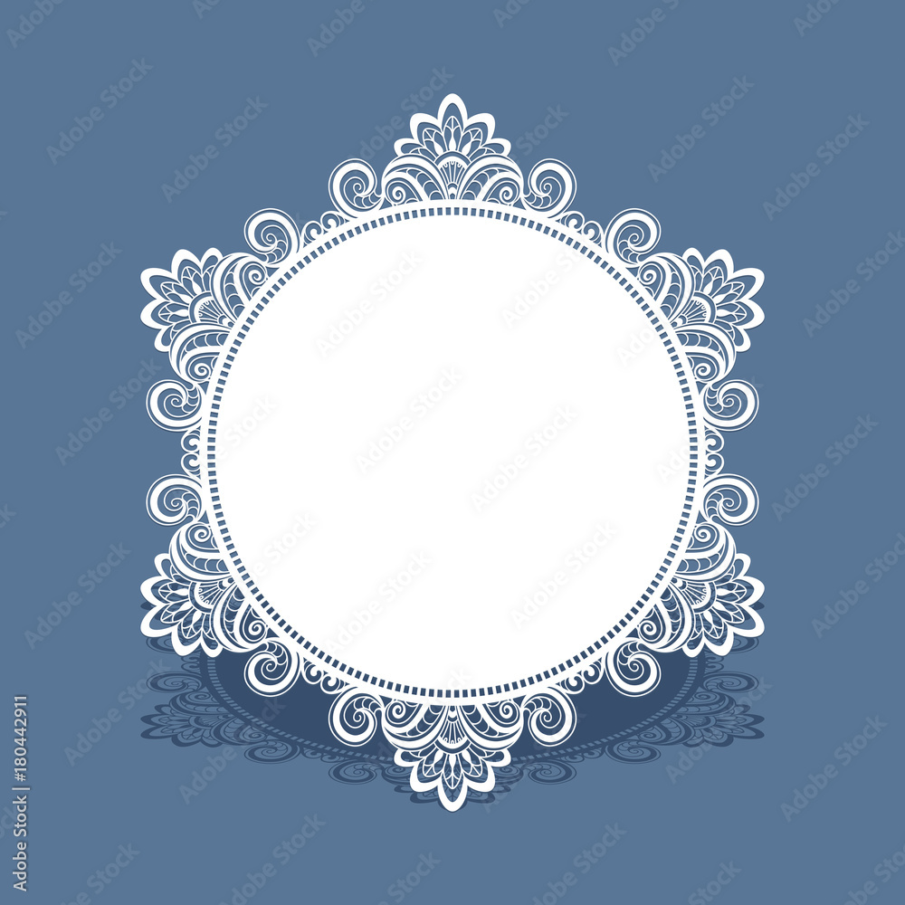 Round doily with lace border pattern Round doily with lace border pattern