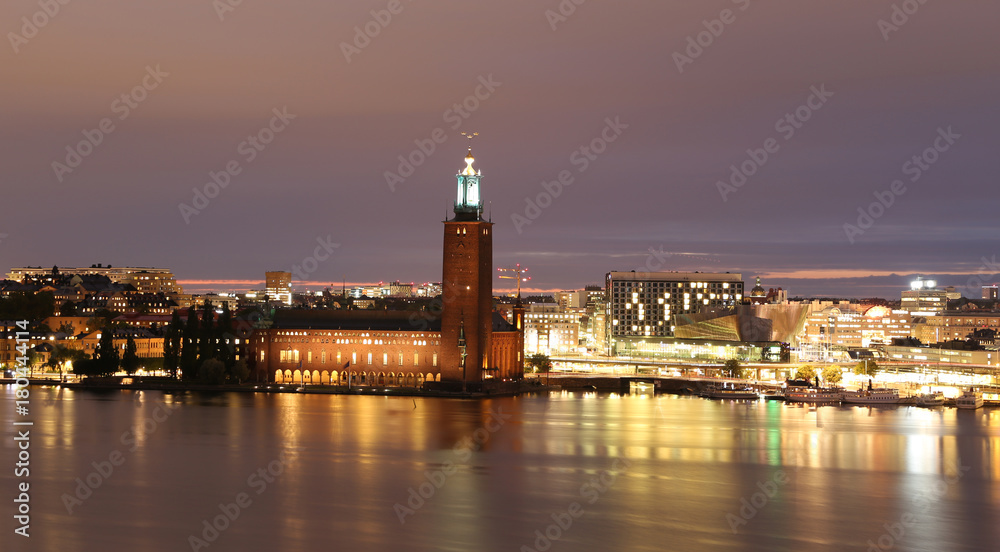 Stockholm City Hall and General view of Stockholm, Sweden