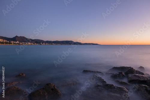 The coast of Benicasim at sunrise  Castellon