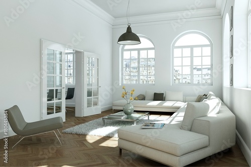 moderne Wohnung im skandinavischen Stil