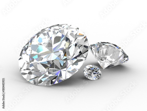 diamond on white background (high resolution 3D image)