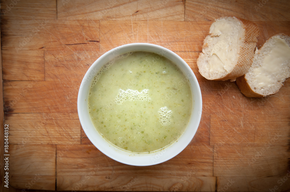 Freshly made healthy green vegetable soup Freshly made healthy green vegetable soup