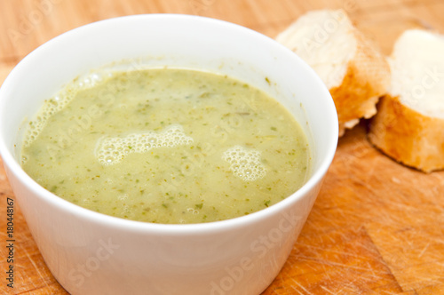 Freshly made healthy green vegetable soup