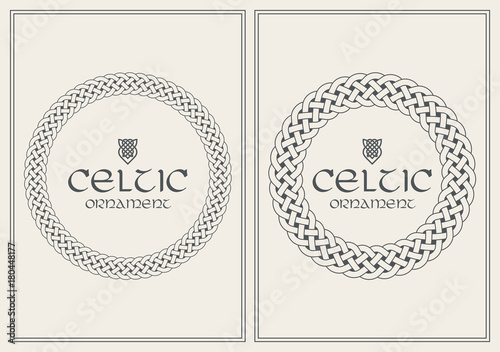 Celtic knot braided frame border ornament. A4 size