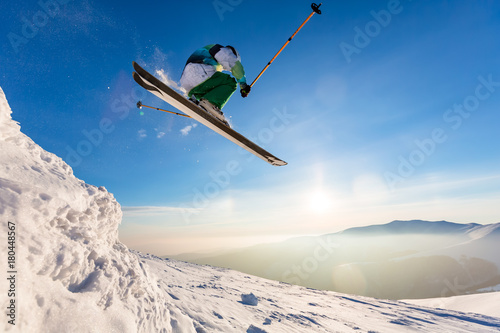 Winter day and good skiing.