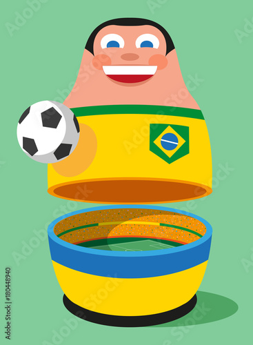 Brazil soccer russian nesting doll