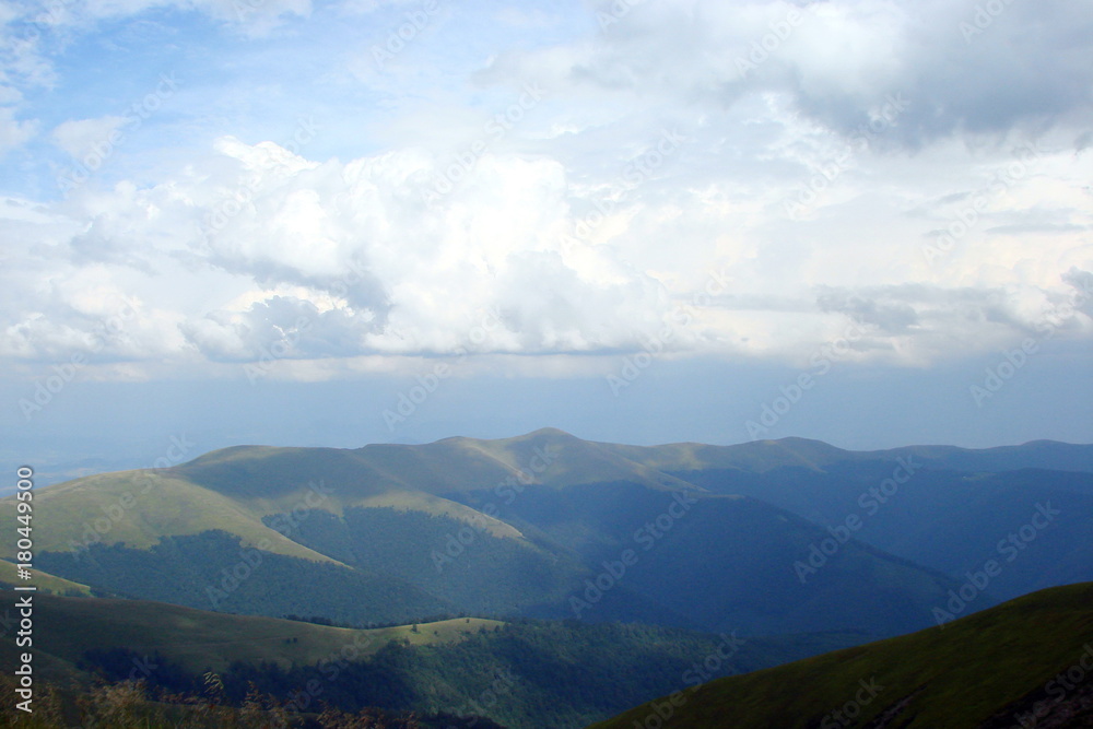 cloudy weather in the Ukrainian Carpathians.
