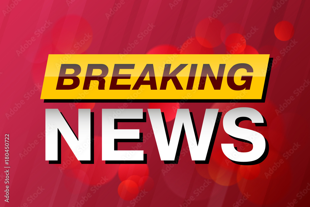 Naklejka premium Breaking News, TV screen saver, vector background