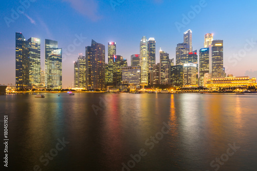 Singapore downtown Sunset