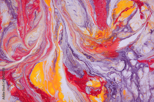 marble texture formed by mixing  colorful bright ink, abstract background