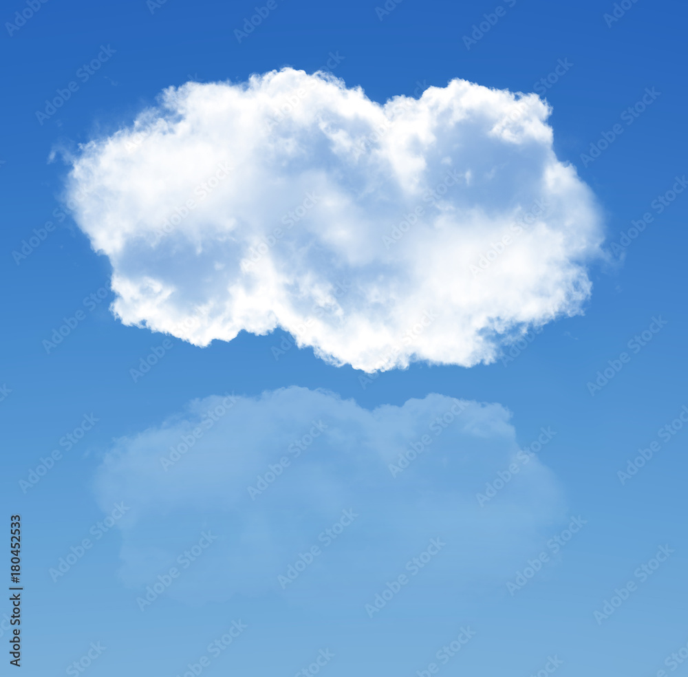 Cloud shape with a reflection illustration Cloud shape with a reflection illustration