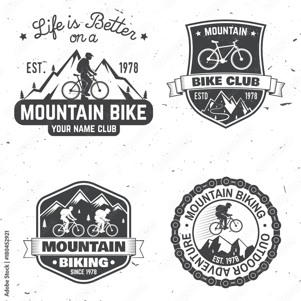 Fototapeta premium Set of Mountain biking clubs. Vector illustration.