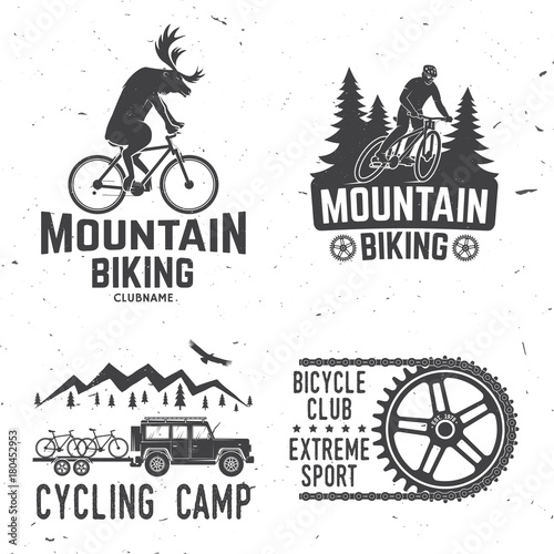Mountain biking collection. Vector illustration.