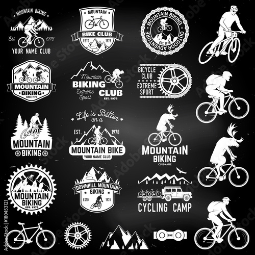 Mountain biking collection. Vector illustration.