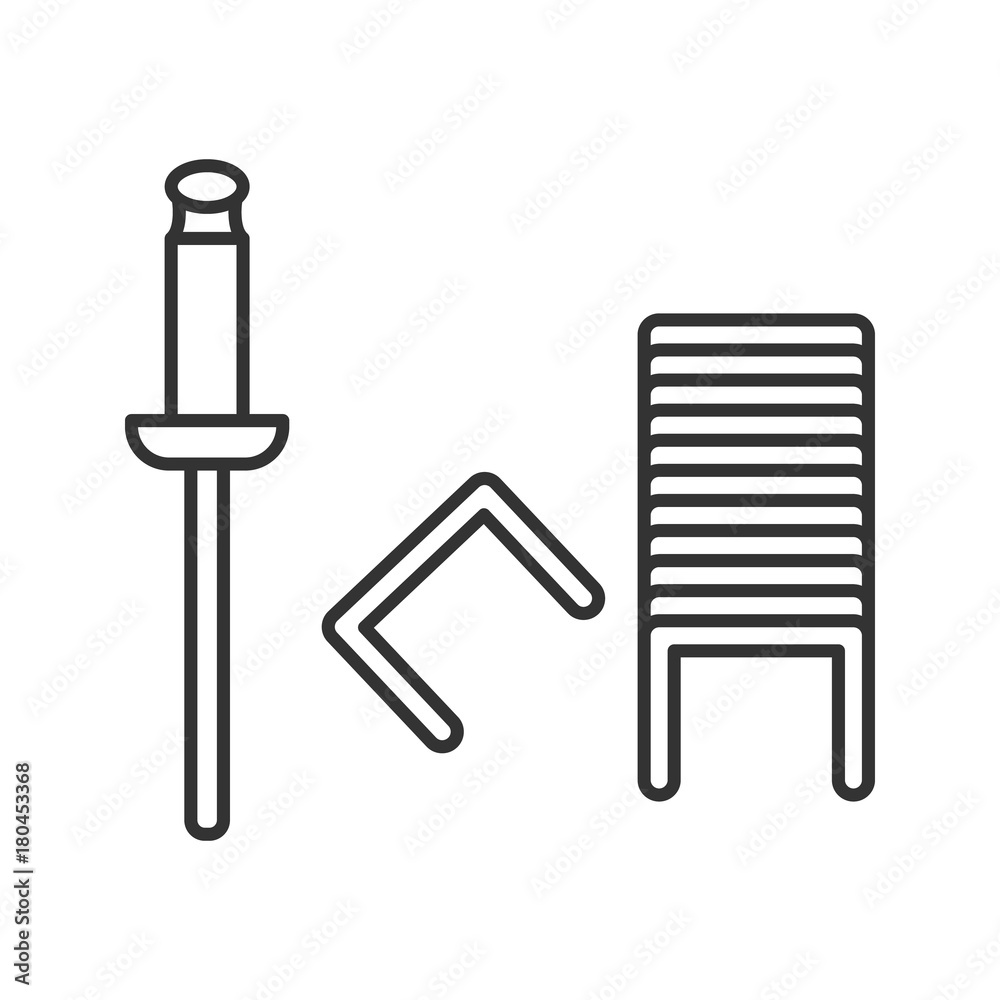 Stapler pins linear icon Stapler pins linear icon