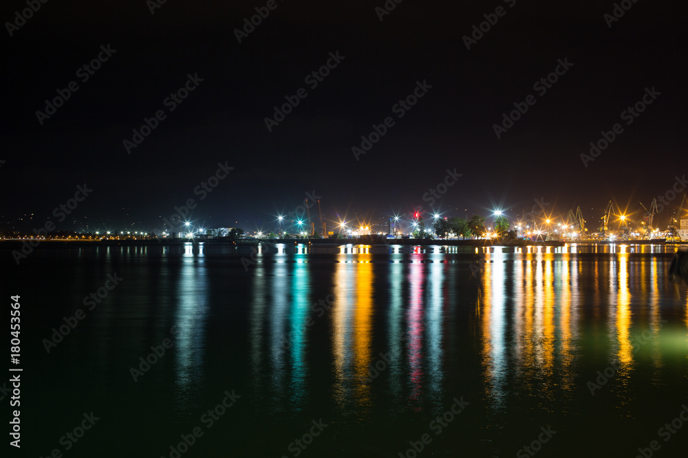 Night view of the city of Batumi