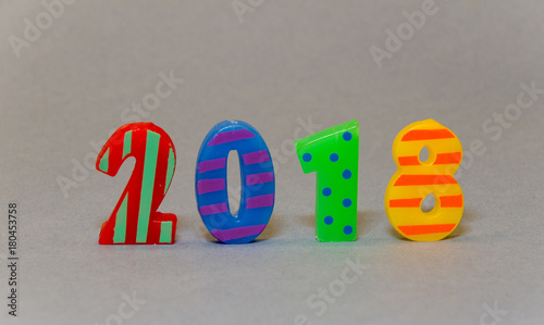 2018 numbers on gray background
