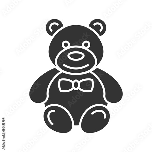 Fototapeta Naklejka Na Ścianę i Meble -  Teddy bear glyph icon
