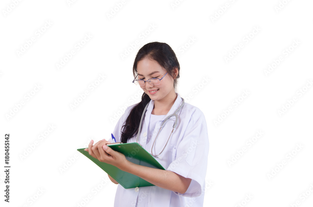 young female doctor standing and smile young female doctor standing and smile