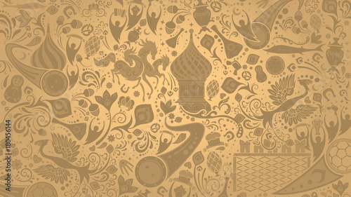 Russian gold wallpaper, vector illustration