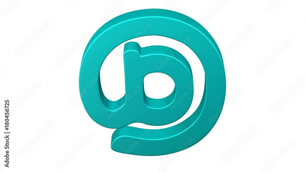Turquoise e-mail symbol rotate on white background. Loopable. Luma matte. 3D rendering. Turquoise e-mail symbol rotate on white background. Loopable. Luma matte. 3D rendering.