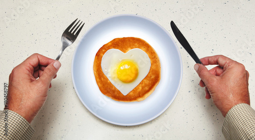 scrambled egg on plate photo