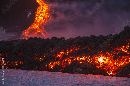 Eruption of Etna Volcano In Sicily