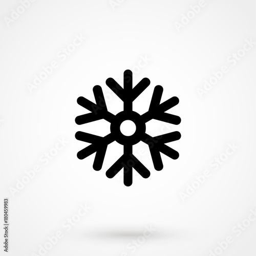 Snowflake icon. Snowflake Vector isolated on white background. Flat vector illustration in black. EPS 10 photo