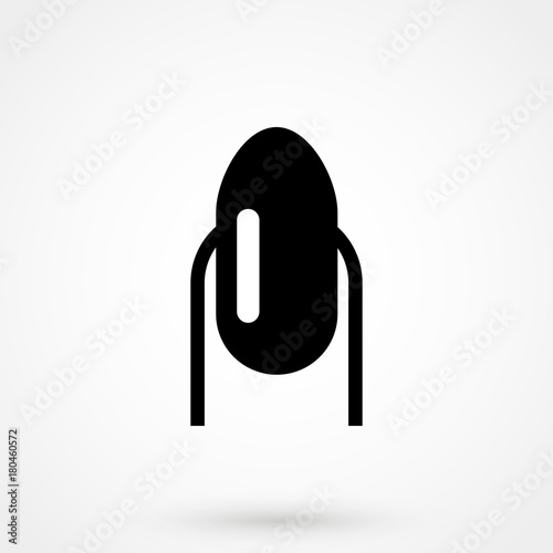 Almond shaped nail glyph icon. Silhouette symbol. Classic manicure. Negative space. Vector isolated illustration