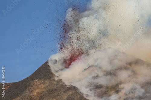 Eruption of Etna Volcano In Sicily 