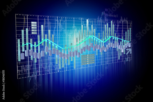  3d render Stock exchange trading data information isolated on a background