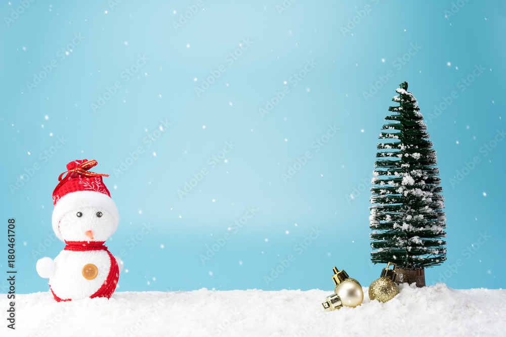Christmas trees and cute snowman Christmas trees and cute snowman
