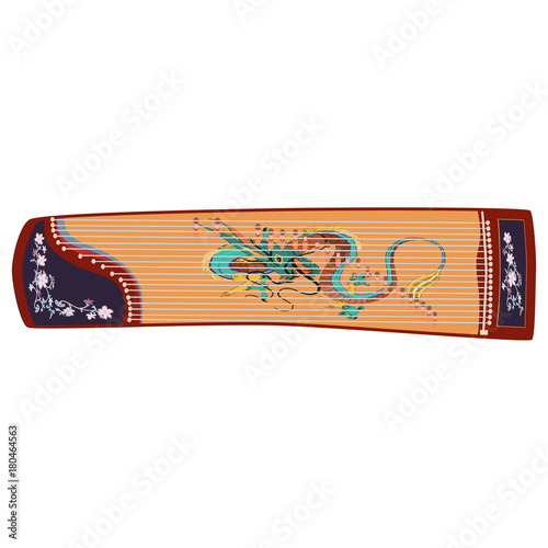 Vector illustration of chinese guzheng photo
