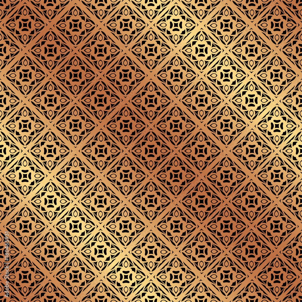 Golden ornamental seamless pattern. Template for design. Golden ornamental seamless pattern. Template for design.