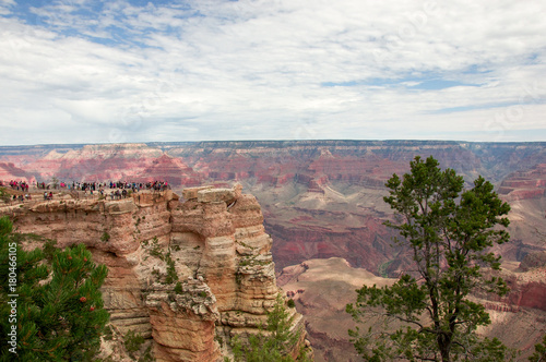 View on Grand Canyon scenery of Mather Point rock