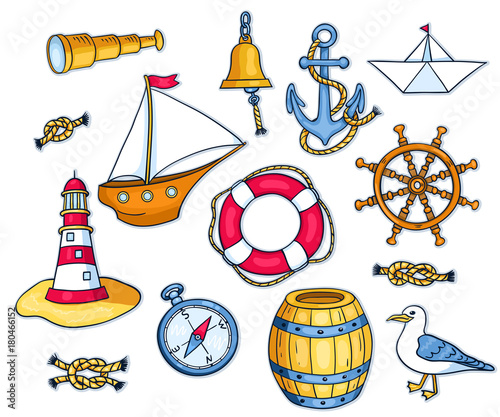 Set of sea objects
