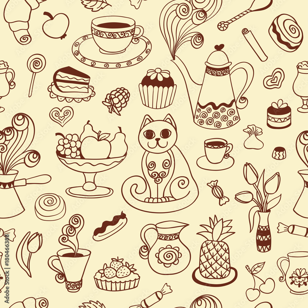 Beautiful breakfast seamless pattern Beautiful breakfast seamless pattern