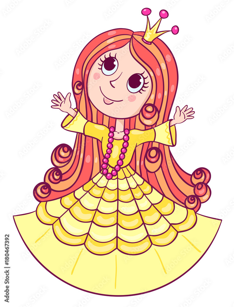 Fototapeta premium Little cute princess yellow