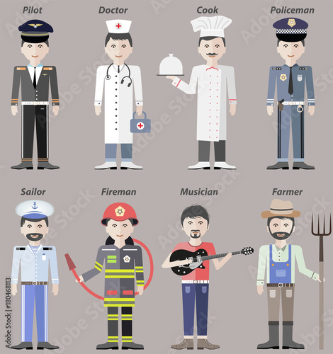 personages of different professions vector illustrations