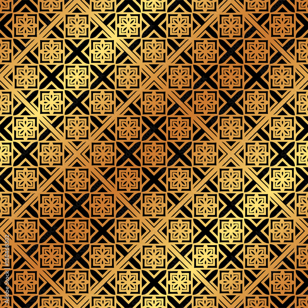 Golden ornamental seamless pattern. Template for design. Golden ornamental seamless pattern. Template for design.
