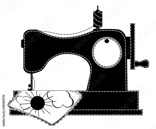 Silhouette of the sewing machine
