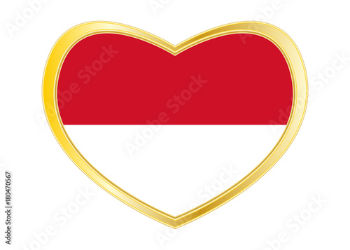 Free Download Flag of Indonesia, Monaco, Hesse in heart shape - GFXLoad