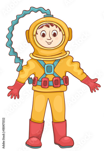 Diver isolated on white