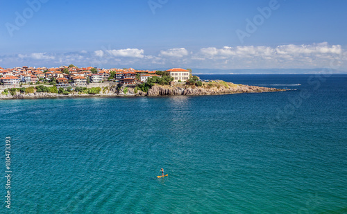 Photography Landscape with the view of the part of old Sozopol town surrounded by the sea